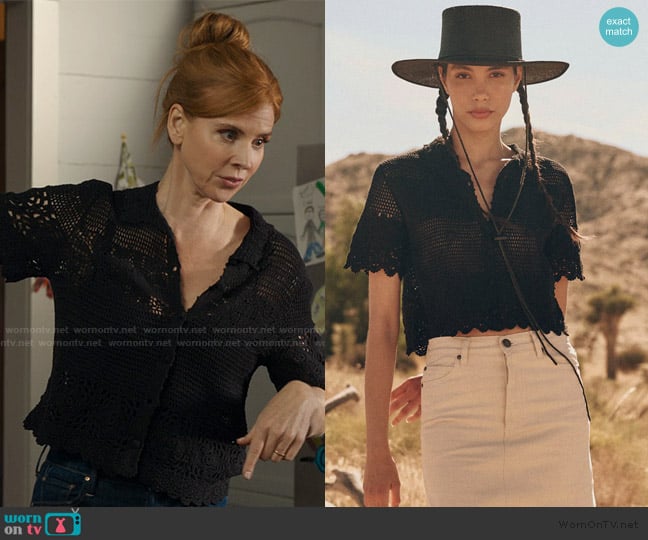 The Great The Crochet Polo Top worn by Katherine Walter (Sarah Rafferty) on My Life with the Walter Boys