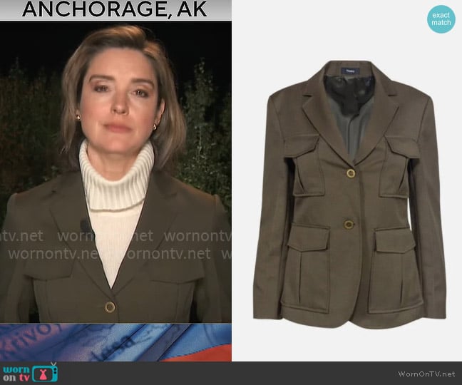 Theory Lackman Jacket worn by Margaret Brennan on CBS Mornings