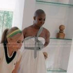 Guerdy’s tie neck dress on The Real Housewives of Miami