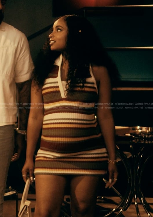 Tiffany's striped mini dress on The Chi