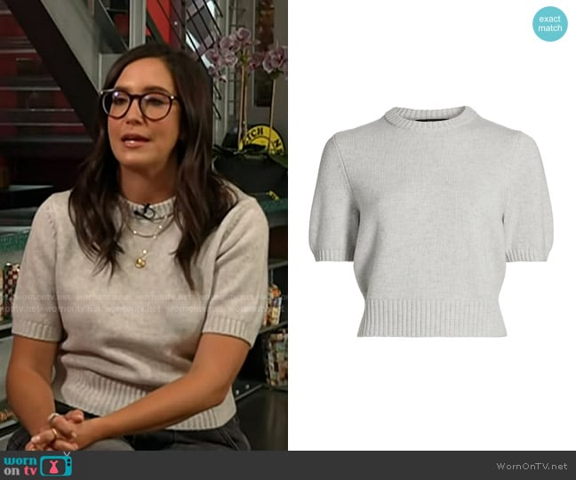 Toccin Elsie Wool-Cashmere Short-Sleeve Sweater in Soft Grey worn by Savannah Sellers on Today