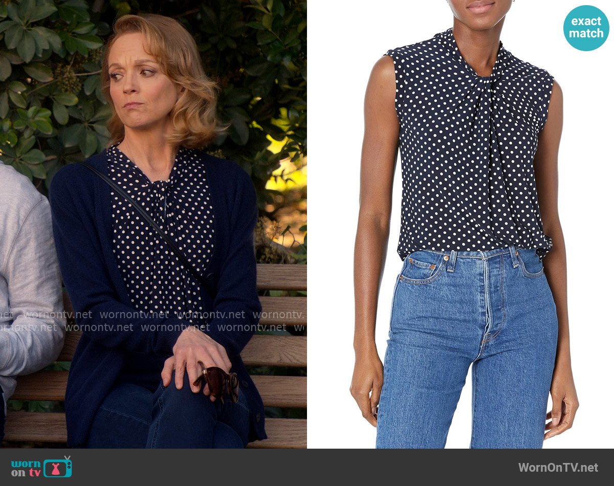 Tommy Hilfiger Printed Sleeveless Blouse worn by Mary (Jayma Mays) on Leanne