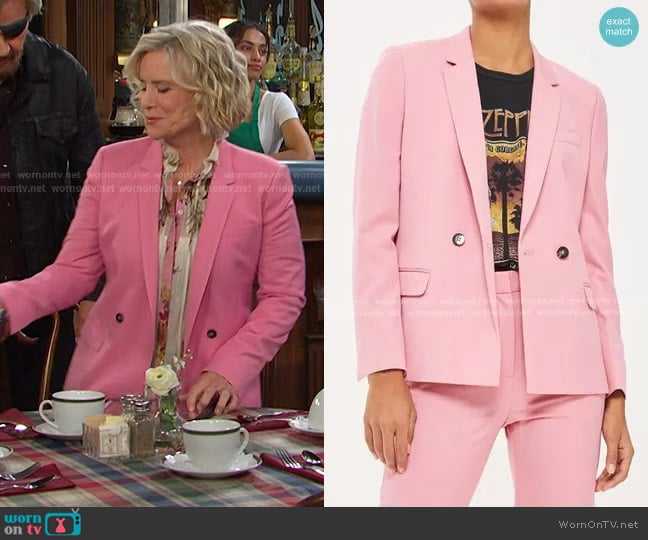 Topshop Double Breasted Suit Jacket worn by Kayla Brady (Mary Beth Evans) on Days of our Lives