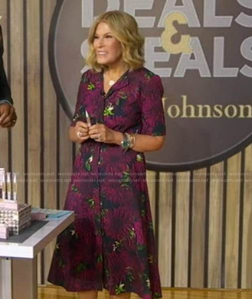 Tory Johnson’s floral print shirtdress on Good Morning America