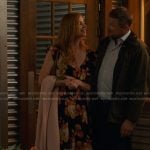 Katherine’s black floral print dress on My Life with the Walter Boys