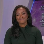 Brittany’s green twist neck dress on Good Morning America