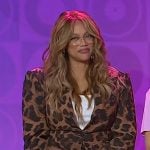 Tyra Banks’s leopard blazer and leather wrap skirt on Today