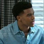 Tyrell’s denim shirt on Beyond the Gates