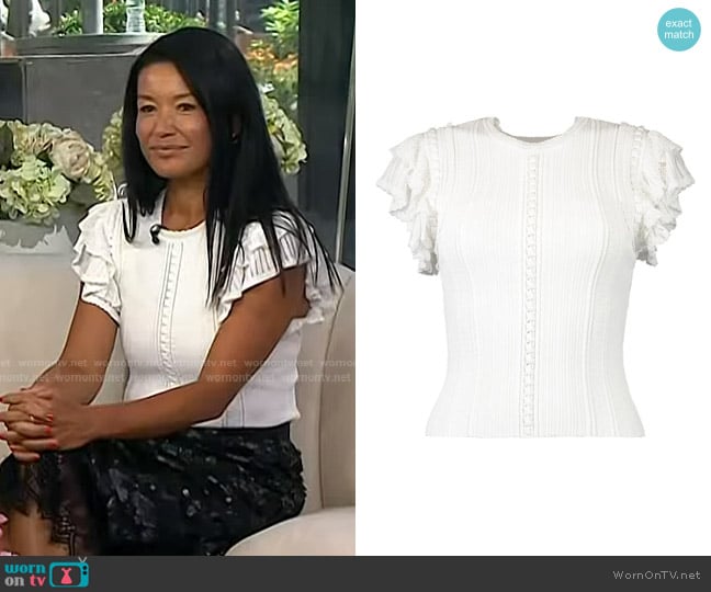 Emma Nanami Strenner’s white ruffle top on Today