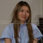 Luna’s blue pinstripe shirt on The Bold and the Beautiful