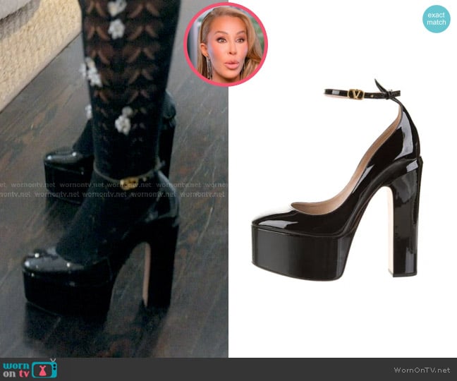Lida’s black platform pumps on RHOM