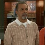 Vernon’s beige striped shirt on Beyond the Gates