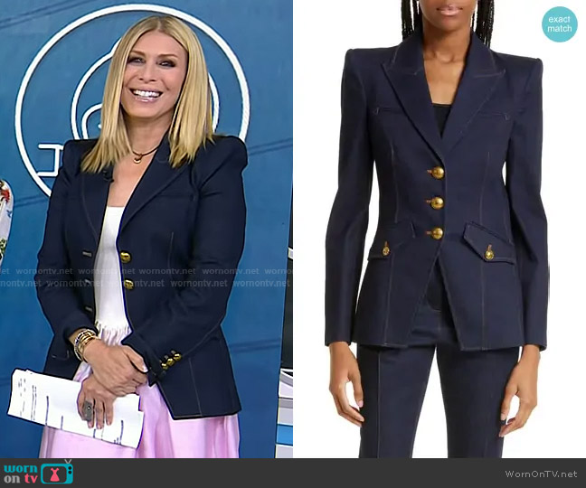 Veronica Beard Anoki Dickey Denim Jacket worn by Jill Martin on Today
