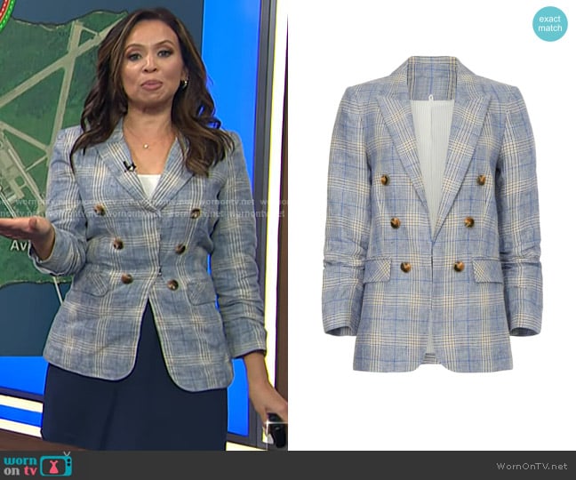 Veronica Beard Beacon Dickey Jacket in Blue worn by Adelle Caballero on Today