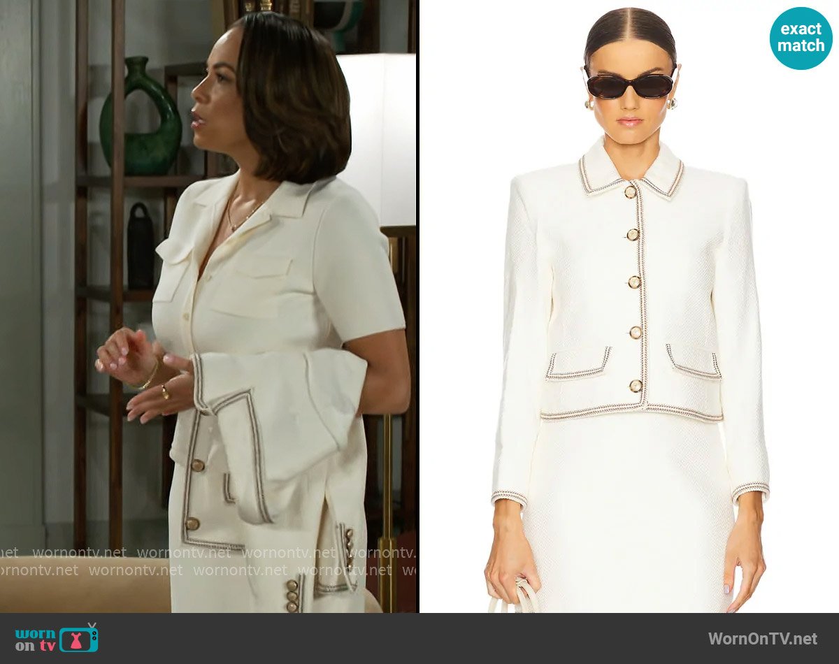 Veronica Beard Makayla Jacket worn by Nicole Dupree Richardson (Daphnee Duplaix) on Beyond the Gates