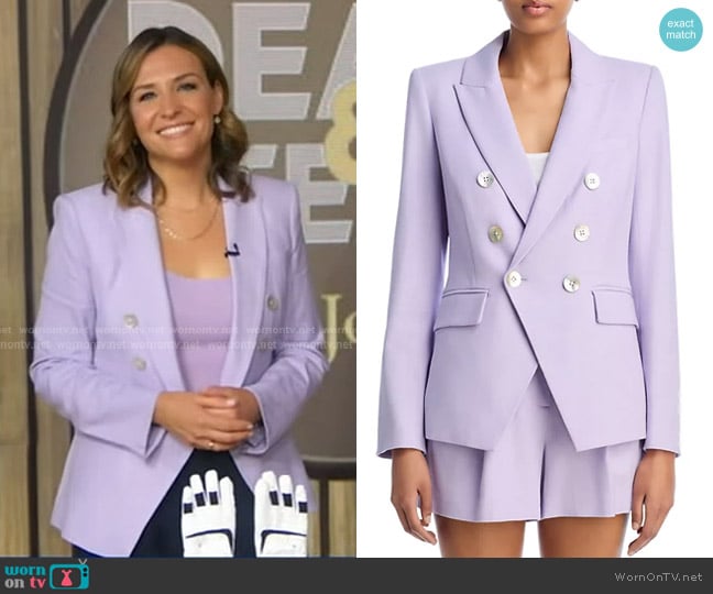 Veronica Beard Miller Dickey Blazer in Soft Lilac worn by Mary Bruce on Good Morning America