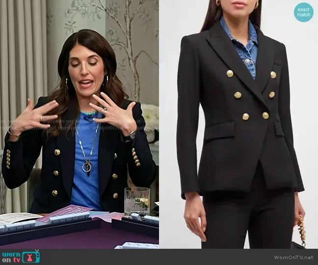 Veronica Beard Miller Dickey Jacket in Black with Gold Buttons