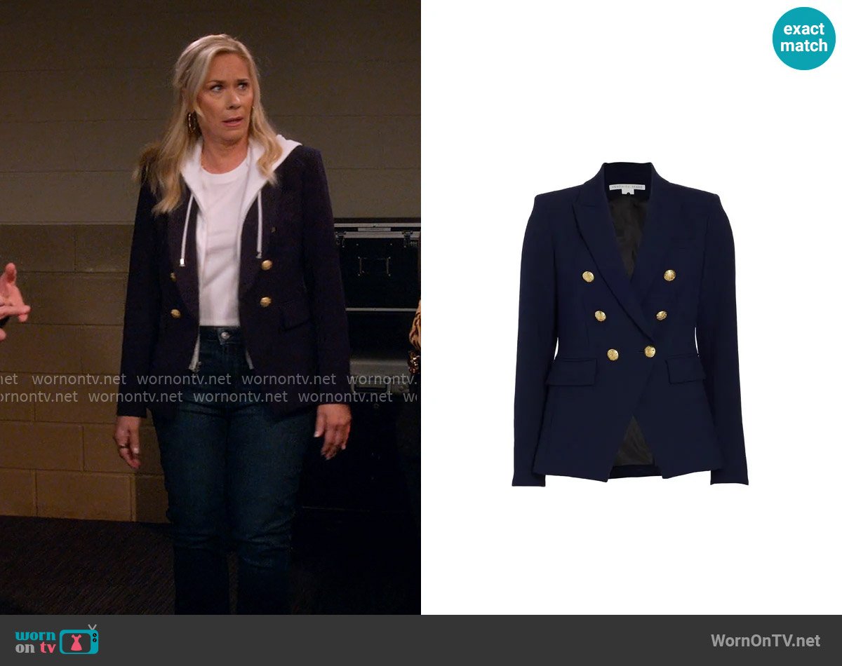 Veronica Beard Miller Dickey Jacket in Navy worn by Leanne Murphy (Leanne Morgan) on Leanne