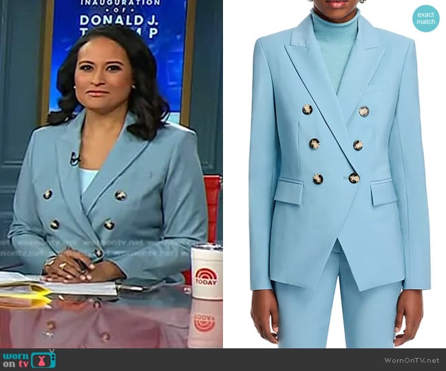 Veronica Beard Miller Dickey Jacket in Sea Glass worn by Kristen Welker on Today