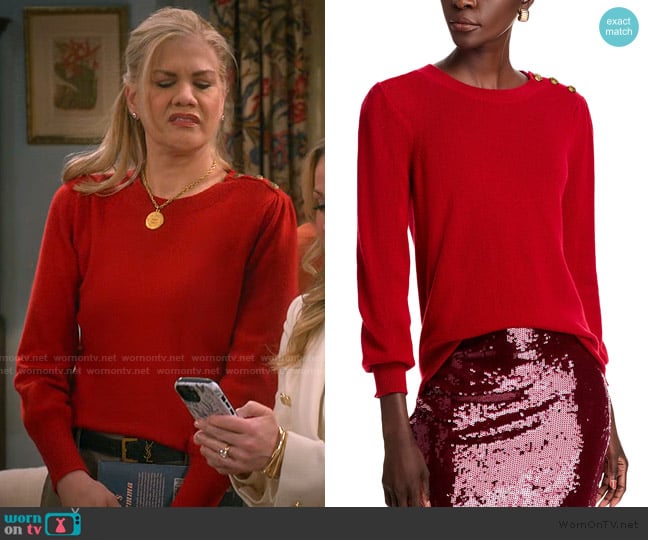 Veronica Beard Nelia Cashmere Sweater worn by Carol (Kristen Johnston) on Leanne