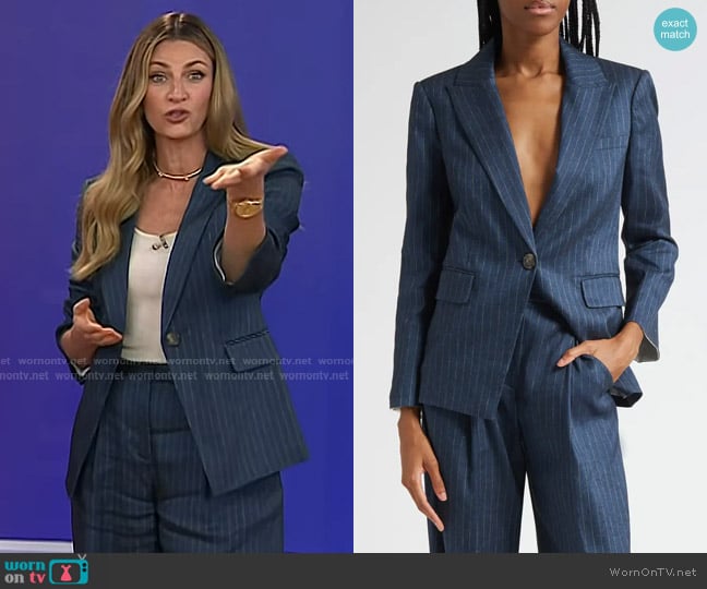Erin Andrews’s navy pinstripe blazer on Today