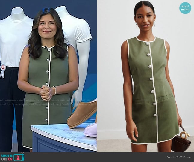 Veronica Beard Whistler Dress in Stone Army worn by Adrianna Barrionuevo Brach on Today