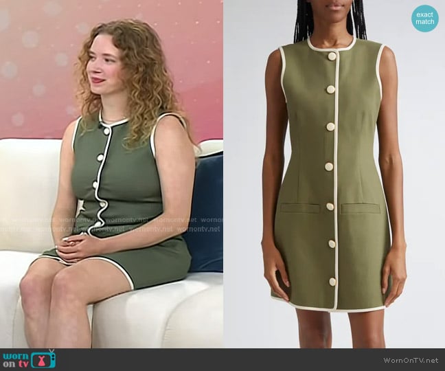 Veronica Beard Whistler Dress in Stone Army worn by Meg Josephson on Today