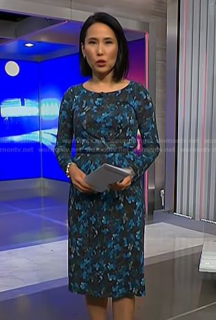 Vicky’s blue floral print dress on NBC News Daily