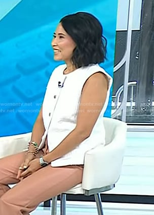 Vicky's white tweed vest on Today