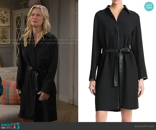 Vince Leather Trim Shirt Dress worn by Sami Brady (Alison Sweeney) on Days of our Lives