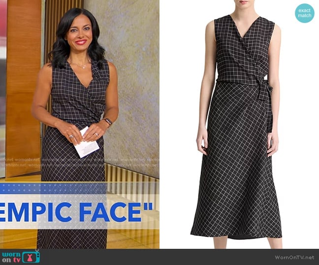 Vince Trellis Plaid Wrap Dress worn by Dr. Tara Narula on Good Morning America