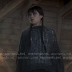 Wednesday’s charcoal grey knit sweater on Wednesday