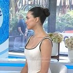 Margaret Qualley’s white corset top on Today