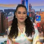 Morgan’s watercolor blouse on NBC News Daily