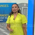 Adelle’s neon yellow shirtdress on Today