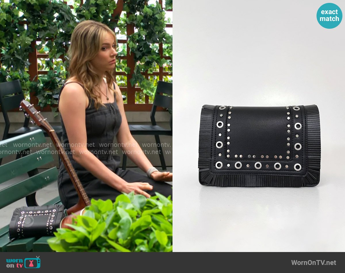 Zara Crossbody Bag with Metal Studs and Fringes worn by Tessa Porter (Cait Fairbanks) on The Young and the Restless