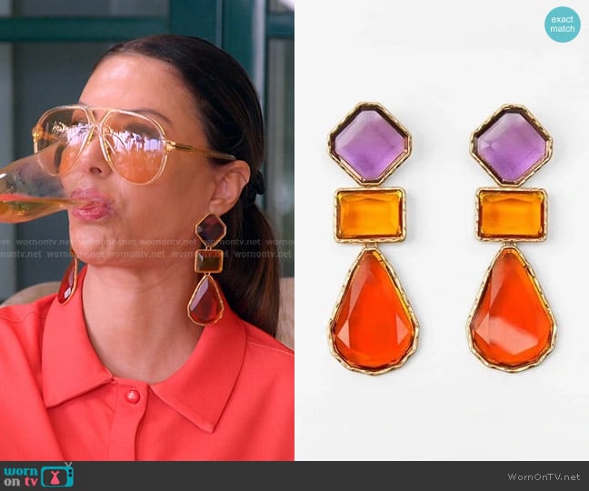 Zara Gemstone Drop Earrings worn by Adriana de Moura (Adriana de Moura) on The Real Housewives of Miami