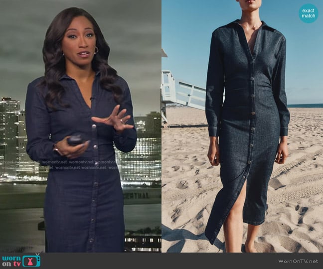 Zara Maxi Denim Dress worn by Brittany Bell on Good Morning America