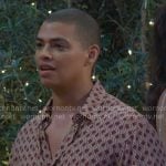 Zende’s rope print shirt on The Bold and the Beautiful