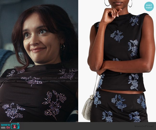 16Arlington Crystal Embellished Top worn by Cherry Laine (Olivia Cooke) on The Girlfriend