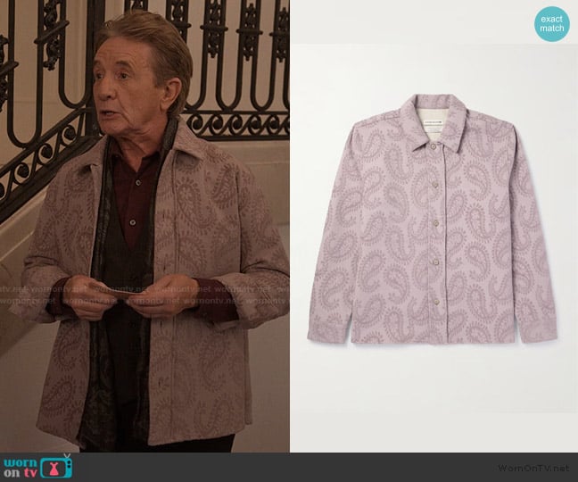 A Kind of Guise Cullu Paisley Cotton-Chenille Overshirt worn by Oliver Putnam (Martin Short) on Only Murders in the Building
