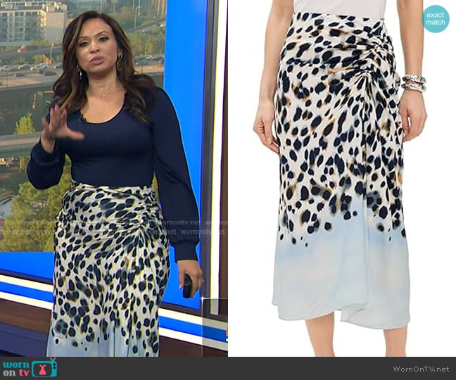 A.L.C. Grace Skirt in Navy/Light Blue worn by Adelle Caballero on Today