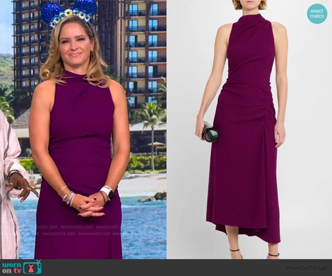 A.L.C. Inez Draped High-Neck Dress worn by Sara Haines on The View