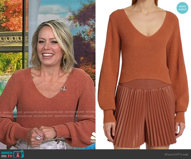 A.L.C. Kimby Sweater in Burnt Terracotta worn by Dylan Dreyer on Today