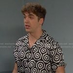 Aaron’s black geometric print shirt on Days of our Lives
