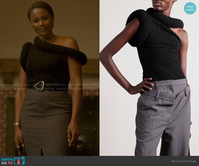 Acne Studios Black Knit Top worn by Jax Stewart (Emayatzy Corinealdi) on Reasonable Doubt