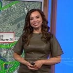 Adelle’s green short sleeve leather dress on Today