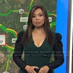 Adelle’s green lace-sleeve dress on Today