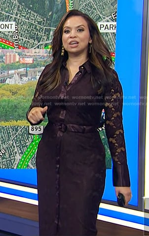 Adelle’s brown lace shirtdress on Today