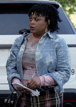 Adelola’s floral print denim shirt on The Paper